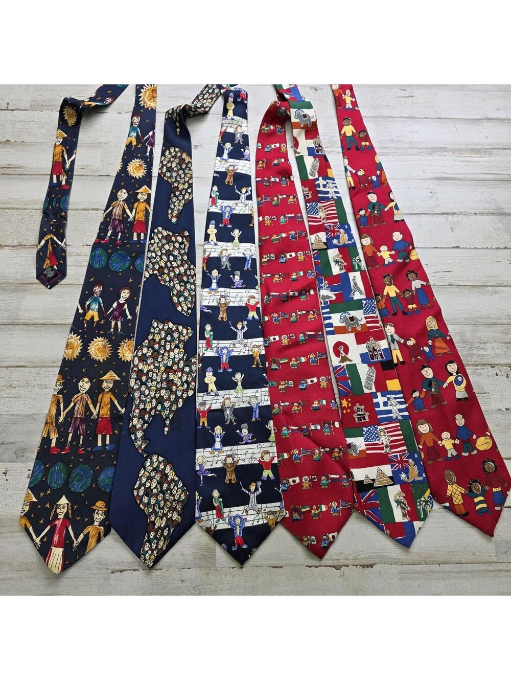 Save The Children Necktie Lot of 5 Ties -  Geography World History Teacher